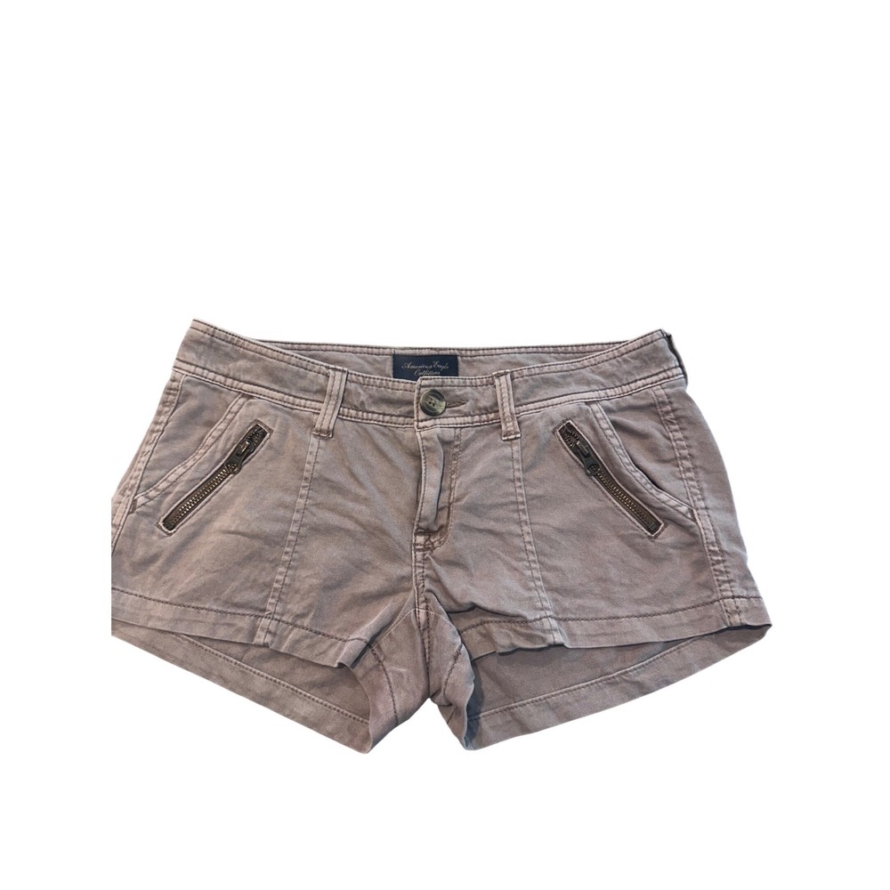 American Eagle Outfitters Stretch Shorts Taupe Brown Zipper Detail 9013213863 02